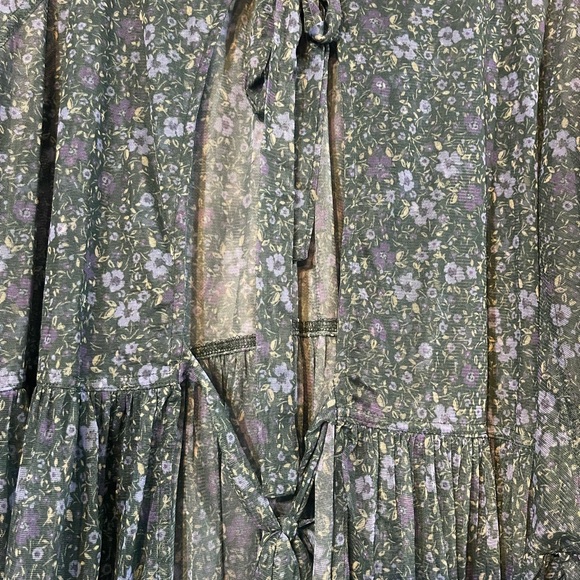 Free People sheer self tie blouse - Picture 3 of 7